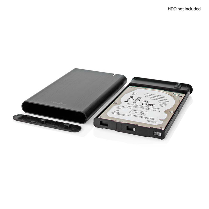 Nedis Hard Disk Enclosure - 2.5", USB 3.1 Gen1, USB Type-A / USB Type-C, Notebook / PC - Aluminium