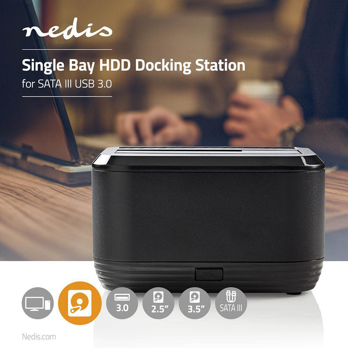 Nedis Hard Disk Docking station - USB3.0, USB Type-A, 1 Disk, USB 3.2 Gen1 - Docking