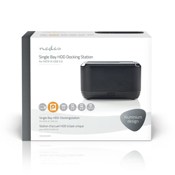 Nedis Hard Disk Docking station - USB3.0, USB Type-A, 1 Disk, USB 3.2 Gen1 - Docking