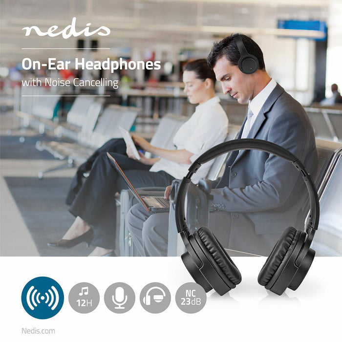 Nedis Wireless On-Ear Headphones - Battery play time: 12 hrs, Built-in microphone, Press Control, Voice control support - Volume control