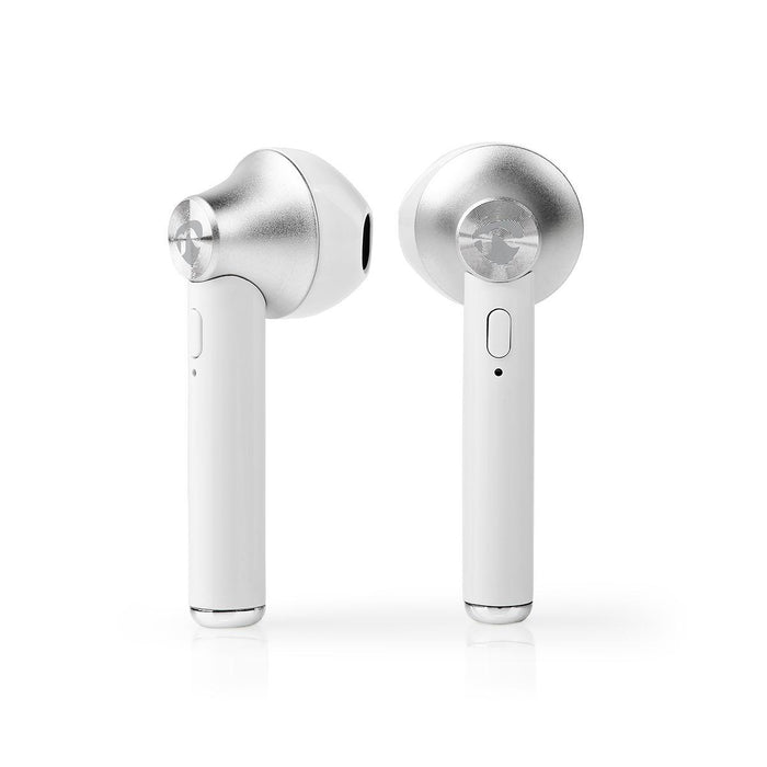 Nedis Fully Wireless Earphones - Bluetooth®, Battery play time: 2.5 hrs, Press Control, Voice control support - White