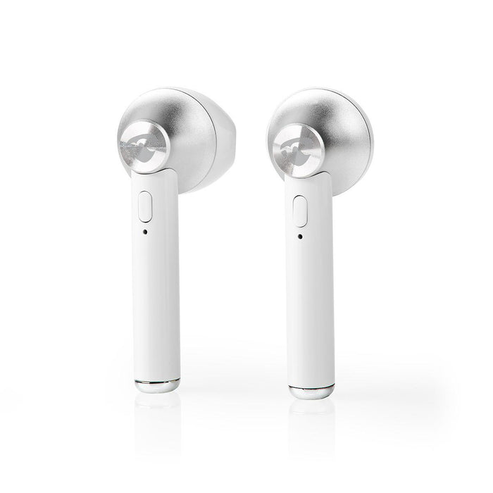 Nedis Fully Wireless Earphones - Bluetooth®, Battery play time: 2.5 hrs, Press Control, Voice control support - White