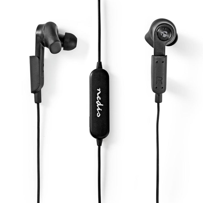 Nedis Fully Wireless Earphones - Bluetooth®, Battery play time: 3.5 hrs, Press Control, Ear wings - Black