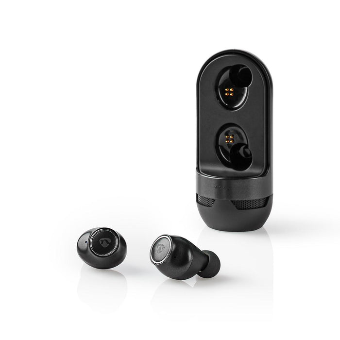 Nedis Fully Wireless Earphones - Bluetooth®, Battery play time: 4 hrs, Touch Control, Speaker function - Black / Silver