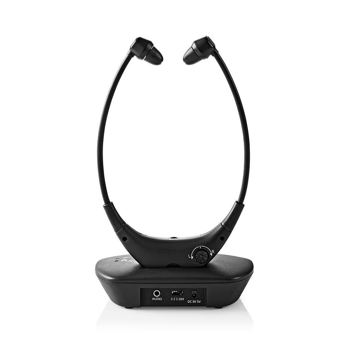 Nedis Wireless TV Headphones - RF, In-Ear, Battery play time: 4.5 hrs, Balance control - Black