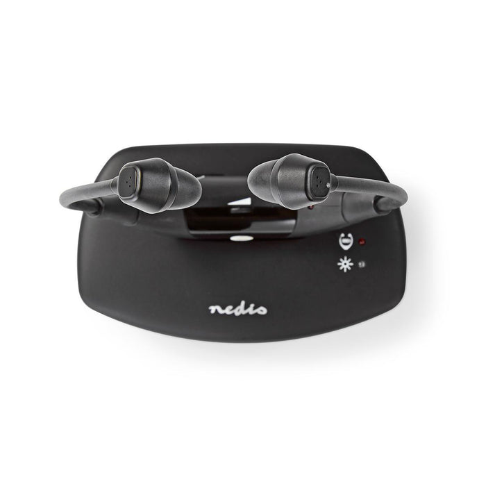 Nedis Wireless TV Headphones - RF, In-Ear, Battery play time: 4.5 hrs, Balance control - Black