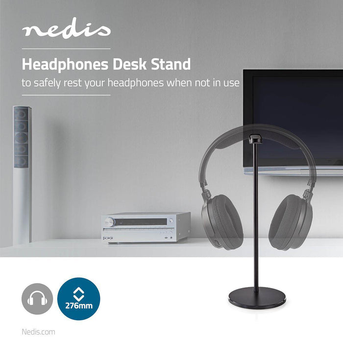 Nedis Headphones Stand - Aluminium - Black, 