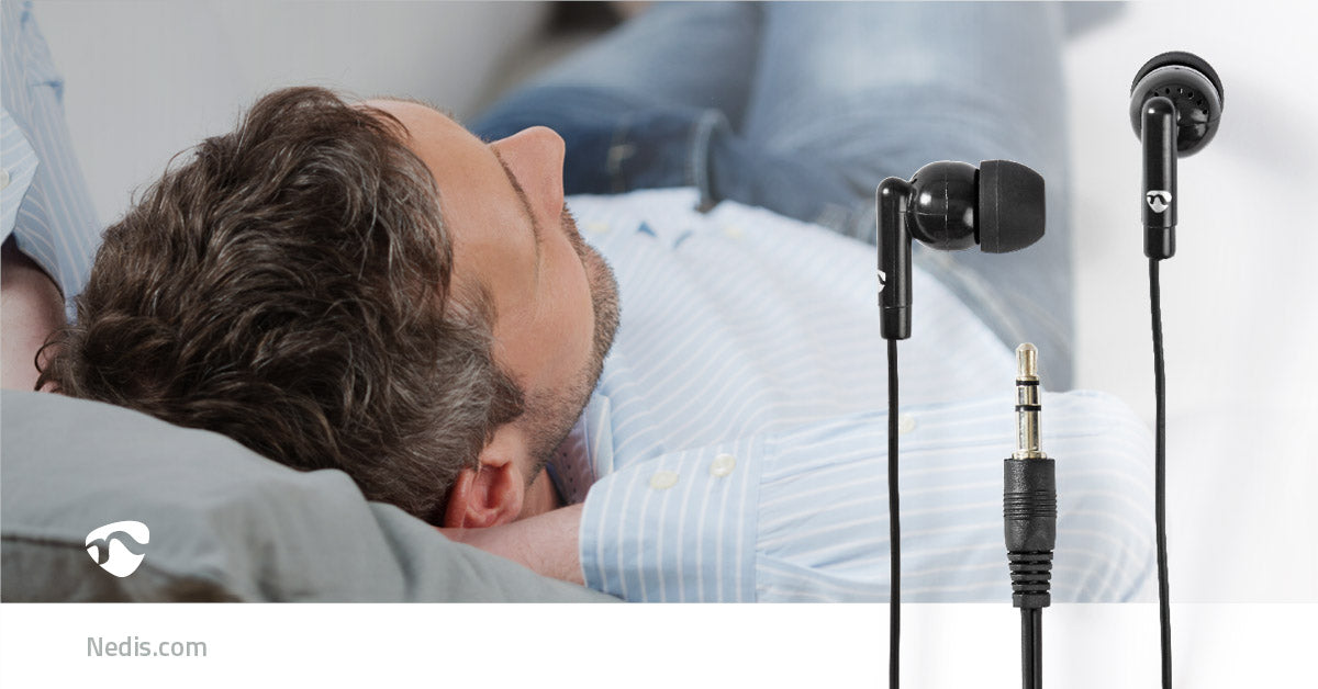 Nedis Wired Earphones - 3.5 mm, Cable length: 1.20 m, Volume control, Volume control - Black