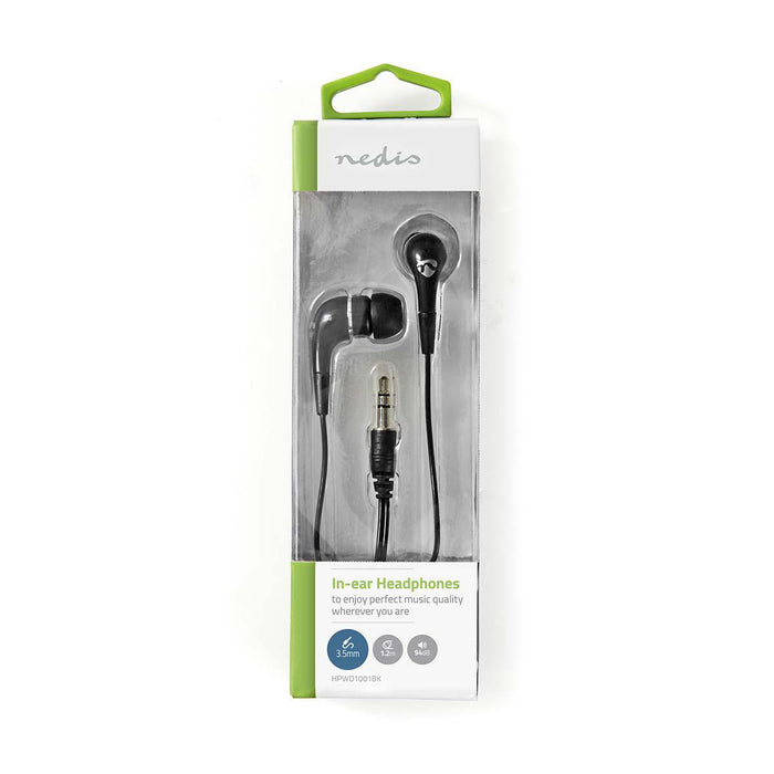 Nedis Wired Earphones - 3.5 mm, Cable length: 1.20 m, Volume control, Volume control - Black