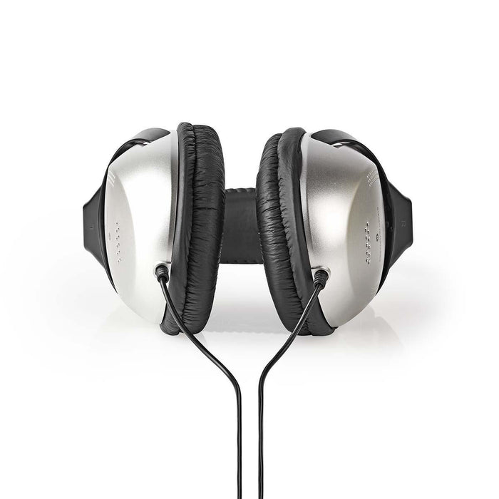 Nedis Over-Ear Wired Headphones - Cable length: 2.70 m - Volume control - Black / Silver, 