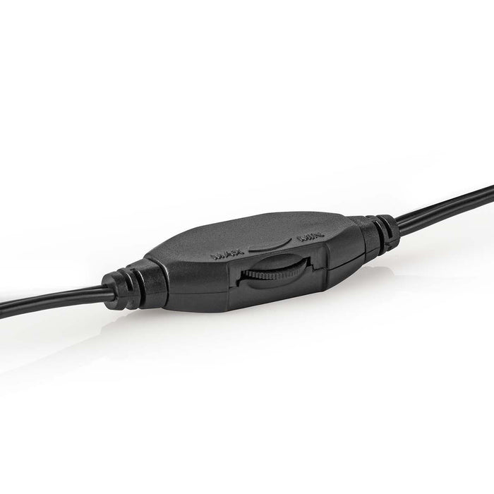 Nedis Over-Ear Wired Headphones - Cable length: 2.70 m - Volume control - Black / Silver, 