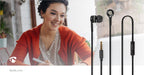 Nedis Wired Earphones - 3.5 mm, Cable length: 1.20 m, Built-in microphone, Volume control - Black / Silver