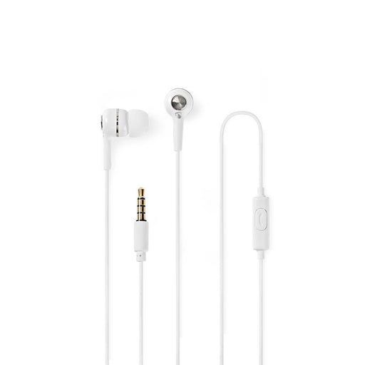 Nedis Wired Earphones - 3.5 mm, Cable length: 1.20 m, Built-in microphone, Volume control - White