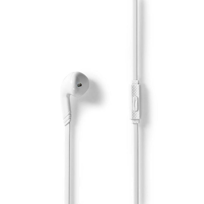 Nedis Wired Earphones - 3.5 mm, Cable length: 1.20 m, Built-in microphone, Volume control - White