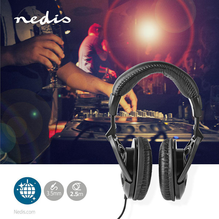 Nedis Over-Ear Wired Headphones - Cable length: 2.50 m - Volume control - Black, 