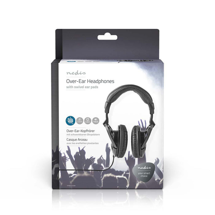 Nedis Over-Ear Wired Headphones - Cable length: 2.50 m - Volume control - Black, 