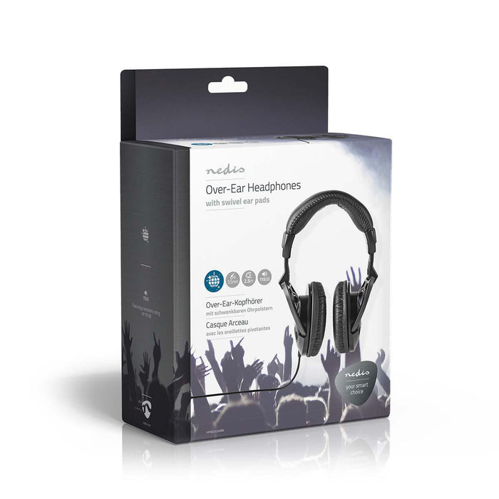 Nedis Over-Ear Wired Headphones - Cable length: 2.50 m - Volume control - Black, 