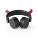 Nedis On-Ear Wired Headphones - 3.5 mm, Cable length: 1.20 m, 85 dB, 85 dB - Black / Red