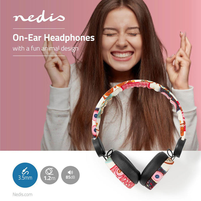 Nedis On-Ear Wired Headphones - 3.5 mm, Cable length: 1.20 m, 85 dB, 85 dB - Black