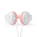 Nedis On-Ear Wired Headphones - 3.5 mm, Cable length: 1.20 m, 82 dB, 82 dB - Pink