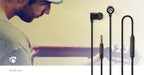 Nedis Wired Earphones - 3.5 mm, Cable length: 1.20 m, Built-in microphone, Volume control - Black / Silver