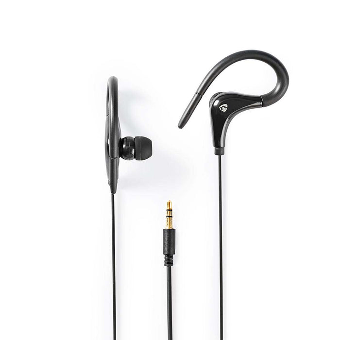 Nedis Wired Earphones - 3.5 mm, Cable length: 1.20 m, Volume control, Ear hooks - Black