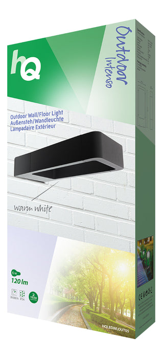 HQ LED Outdoor Wall Light 6 W 120 lm Black