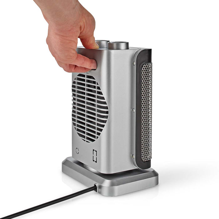 Nedis Ceramic PTC Fan Heater - 1000 / 1500 W, 2 Heat Modes, Adjustable thermostat, Overheating protection - Fall over protection