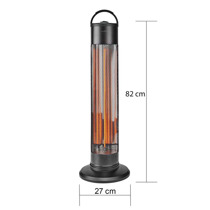 Nedis Patio Heater - 1200 W, 2 Heat Settings, Fall over protection, IP24 - Black