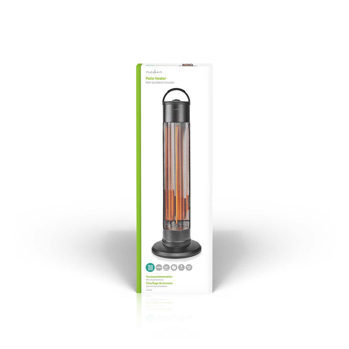 Nedis Patio Heater - 1200 W, 2 Heat Settings, Fall over protection, IP24 - Black