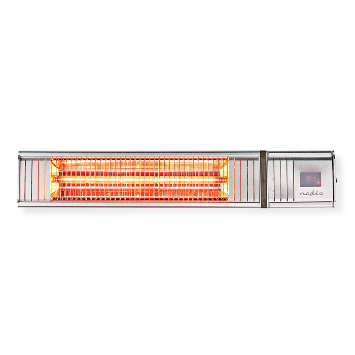 Nedis Patio Heater - 2000 W, 9 Heat Settings, Wall mountable, IP65 - Aluminium