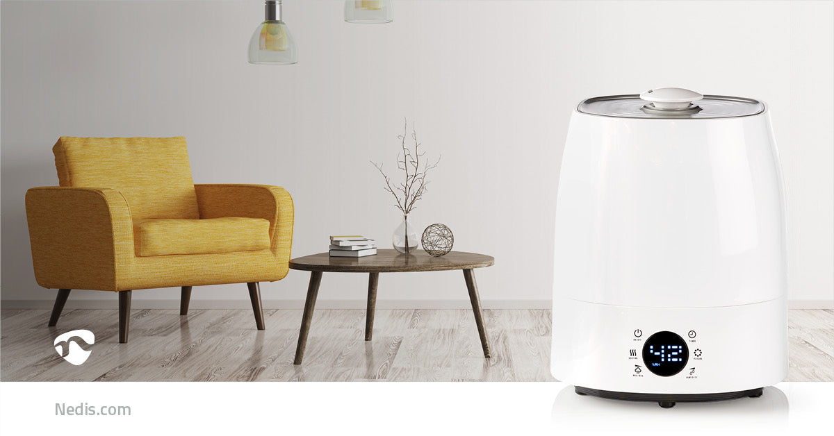 Nedis Air Humidifier - 110 W, With Cool and Warm Mist, 5.5 l, Suitable for space up to: 50 m² - Grey / White