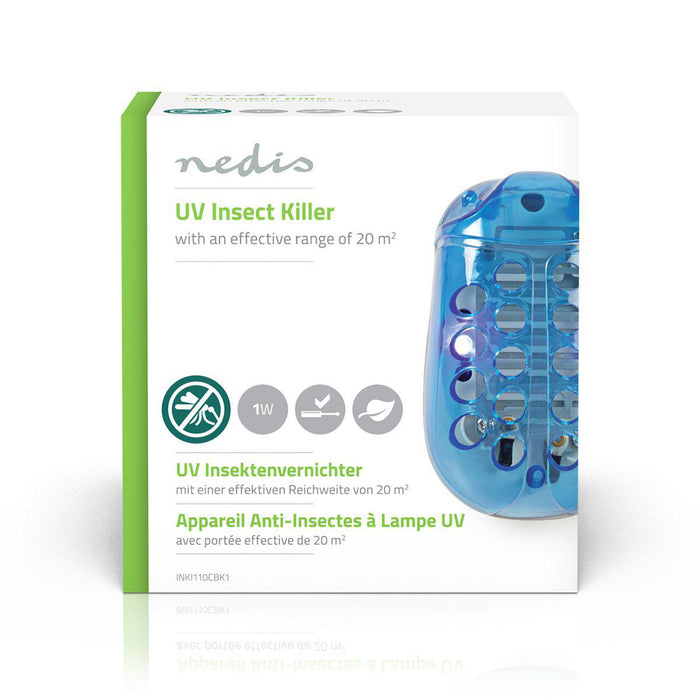 Nedis Mosquito Stop Light Trap - 1 W, Lamp type: LED Light, Effective range: 20 m², Effective range: 20 m² - Blue / White