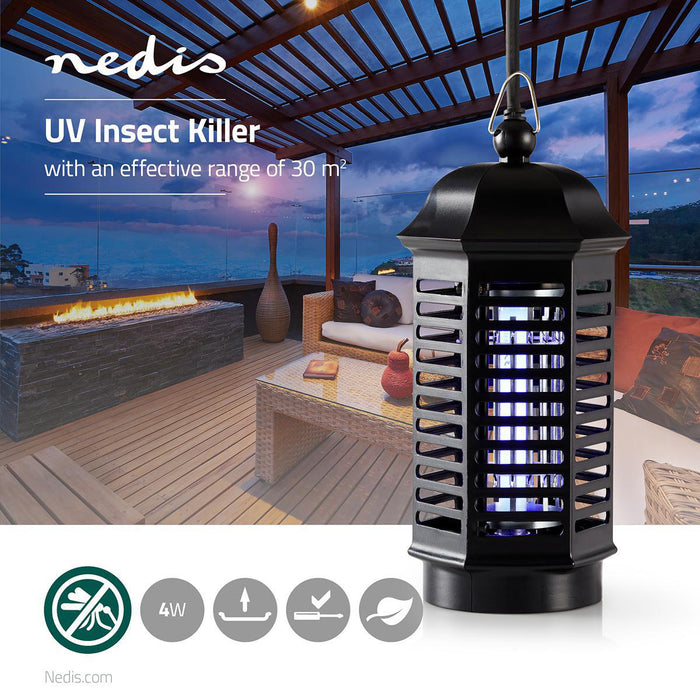 Nedis Mosquito Stop Light Trap - 4 W, Lamp type: F4T5/BL, Effective range: 30 m², Effective range: 30 m² - Black