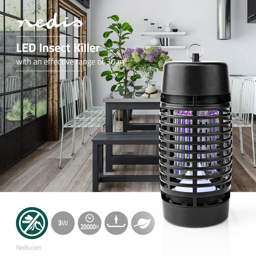 Nedis Mosquito Stop Light Trap - 3 W, Lamp type: LED Light, Effective range: 30 m², Effective range: 30 m² - Black