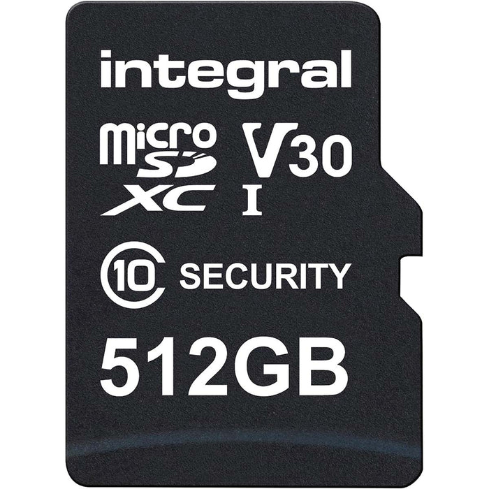 Integral 512 GB Security Camera microSD card for Dash Cams, Home Cams, CCTV, Body Cams & Drones