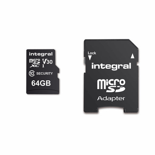Integral 64 GB Security Camera microSD card for Dash Cams, Home Cams, CCTV, Body Cams & Drones