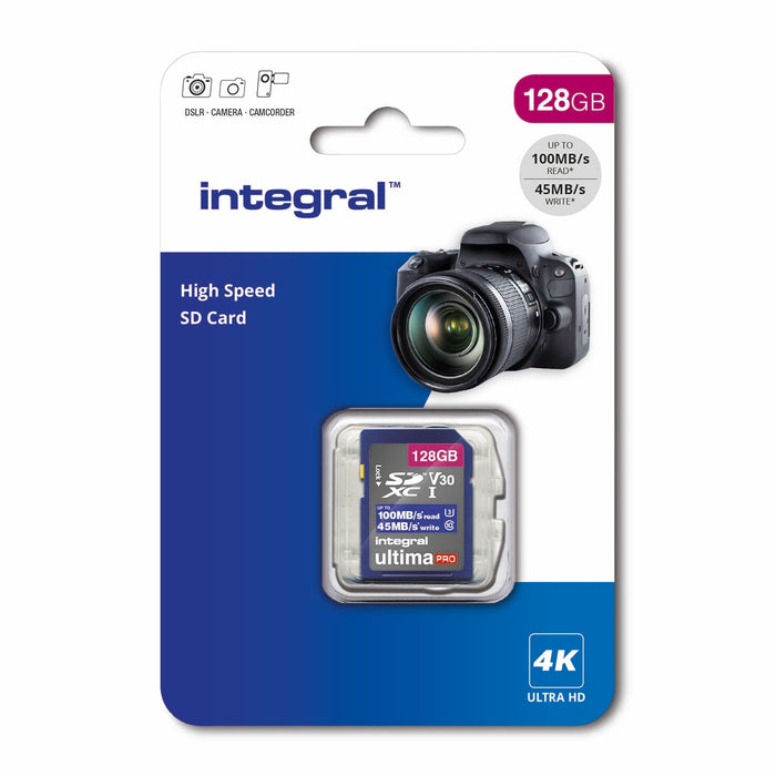 Integral High Speed SDHC/XC V30 UHS-I U3 128 GB SD memory card