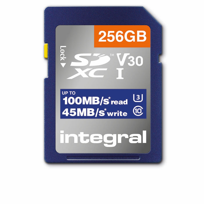 Integral High Speed SDHC/XC V30 UHS-I U3 256GB SD memory card