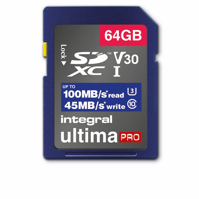 Integral High Speed SDHC/XC V30 UHS-I U3 64GB SD memory card