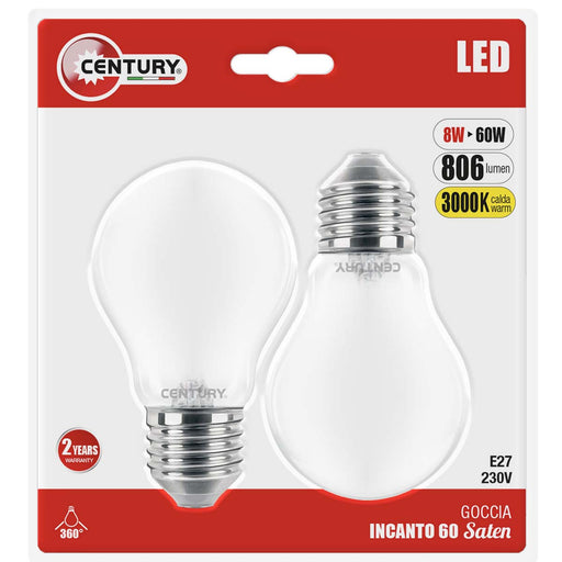 Century LED E27 Vintage Filament Lamp Globe 8 W 810 lm 3000 K 2-blister