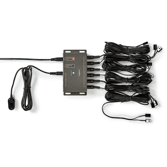 Nedis IR Remote Control Extender - Signal range: 10.0 m, 6 Devices, Metal, Metal - Anthracite