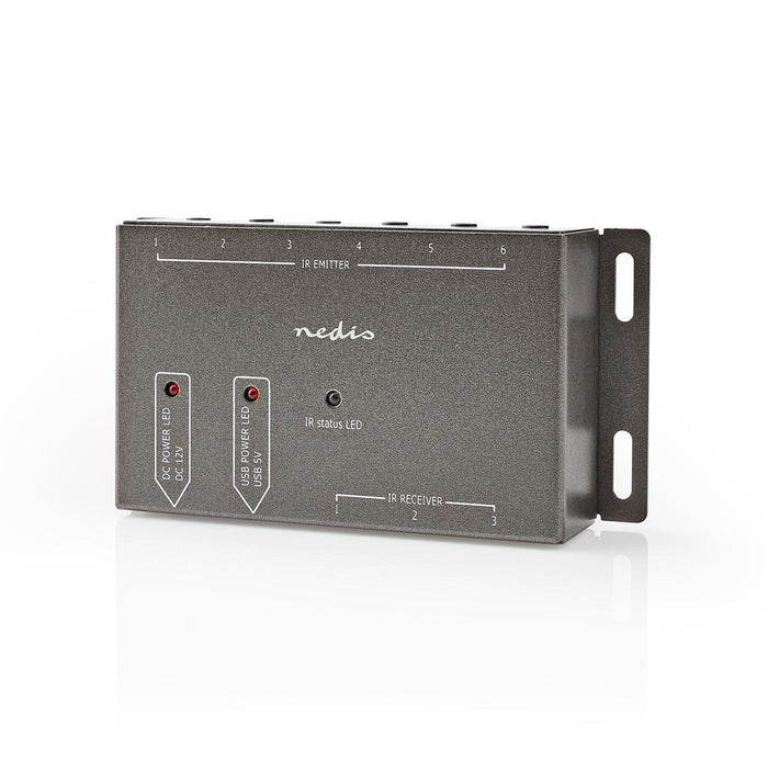 Nedis IR Remote Control Extender - Signal range: 10.0 m, 6 Devices, Metal, Metal - Anthracite