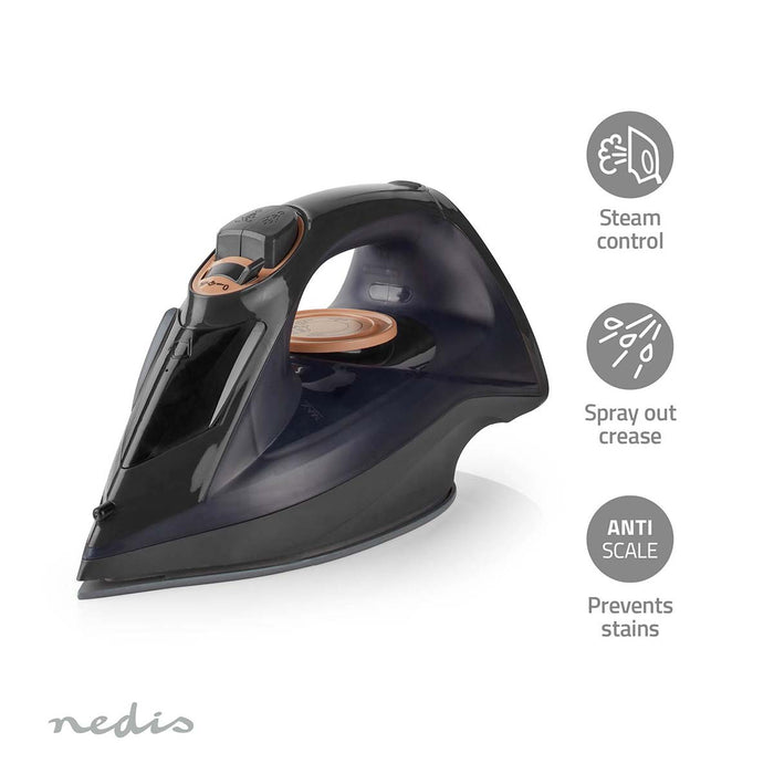 Nedis Steam Iron - 2200 W, Steam shot, Ceramic, Ceramic - 0.26 l