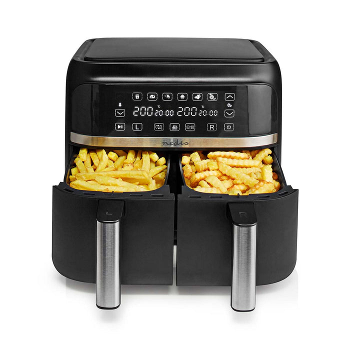 Nedis Hot Air Fryer - 2x3.8 l, Timer: 60 min, Digital, Digital - Black