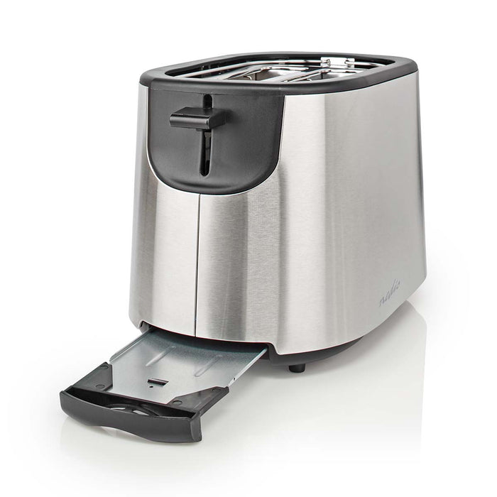 Nedis Toaster - Stainless Steel Series, 2 Slots, Browning levels: 7, Bun rack - Aluminium