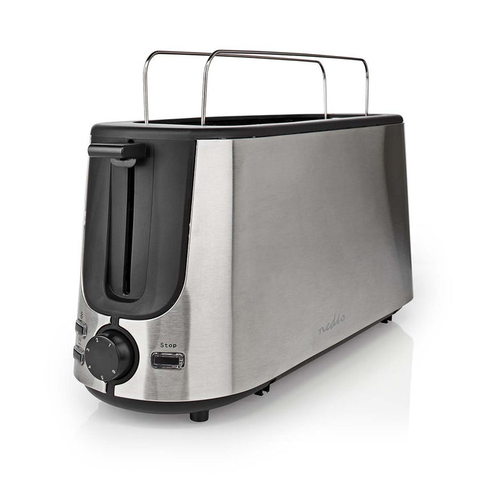 Nedis Toaster - Stainless Steel Series, 1 Slot, Browning levels: 6, Bun rack - Aluminium