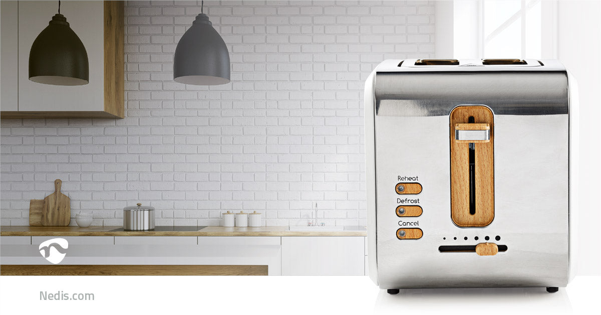 Nedis Toaster - Soft Touch Series, 2 Slots, Browning levels: 6, Defrost feature - White