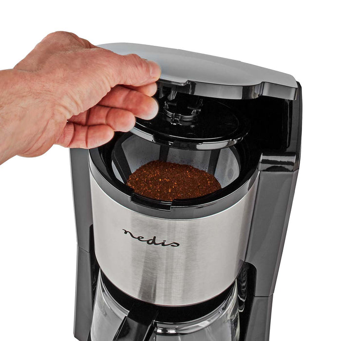 Nedis Coffee Maker - Filter Coffee, 1.5 l, 12 Cups, Keep warm feature - Black / Silver