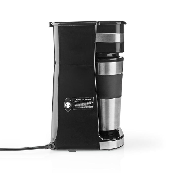 Nedis Coffee Maker - Filter Coffee, 0.4 l, 1 Cups, 1 Cups - Black / Silver